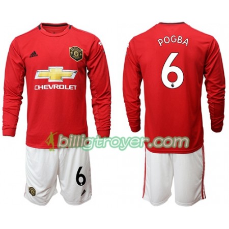 Billige Fotballdrakter Manchester United Pogba 6 Barn Hjemmedraktsett 2019/20 Langermet